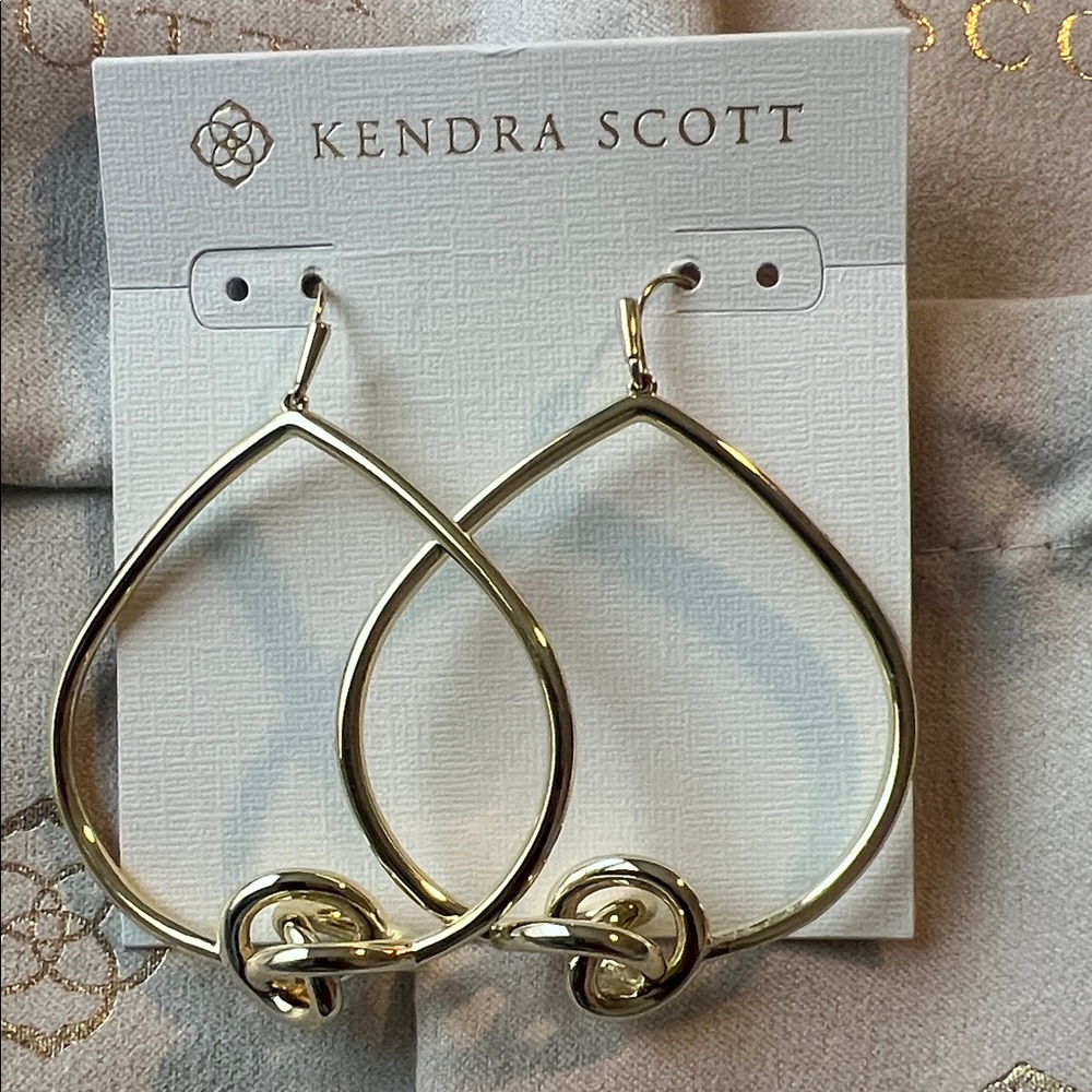 NWOT Kendra Scott Presleigh Knot Gold Hoop Earrings